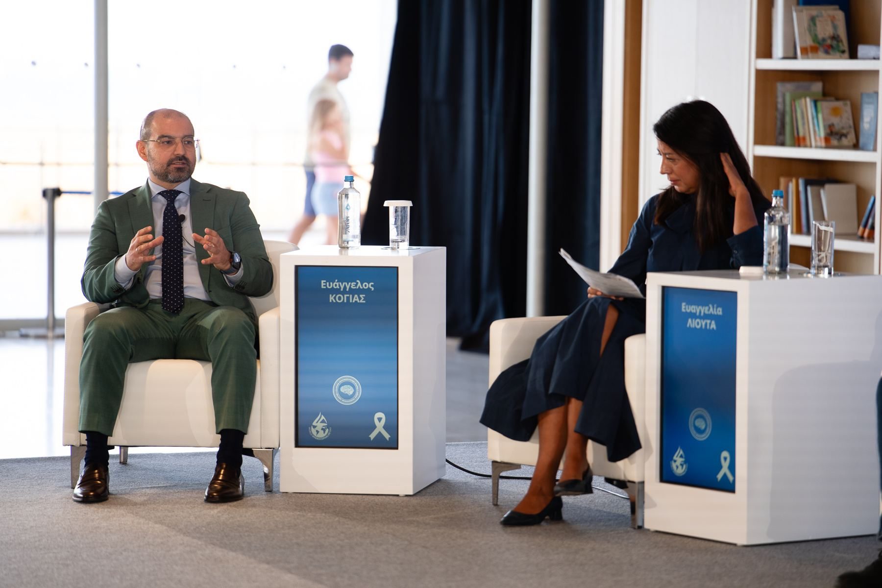 Two-member panel with moderator