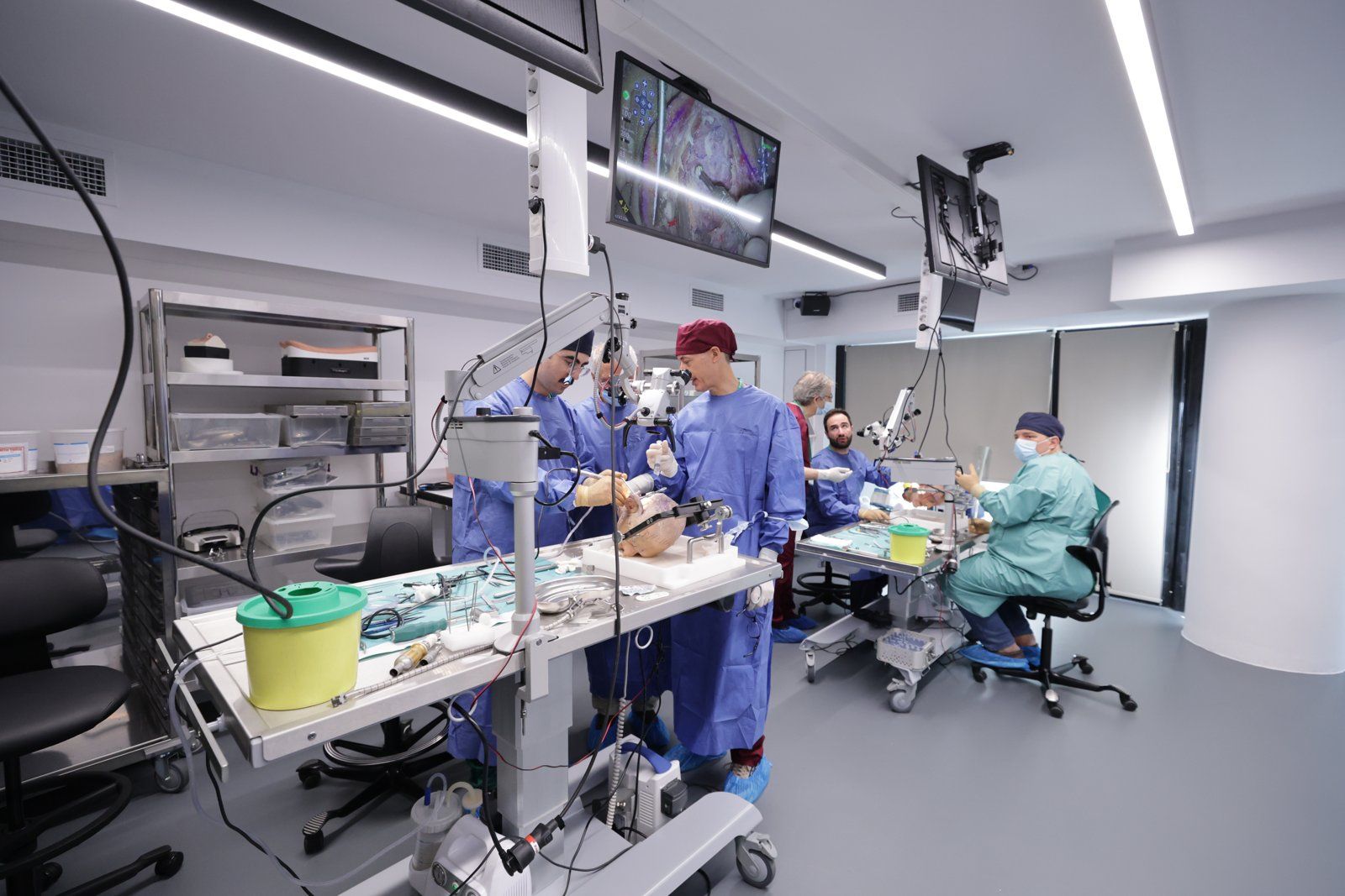 Cadaveric dissection stations at NeuroLab