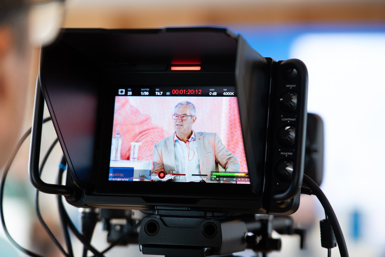 Camera viewfinder during a session
