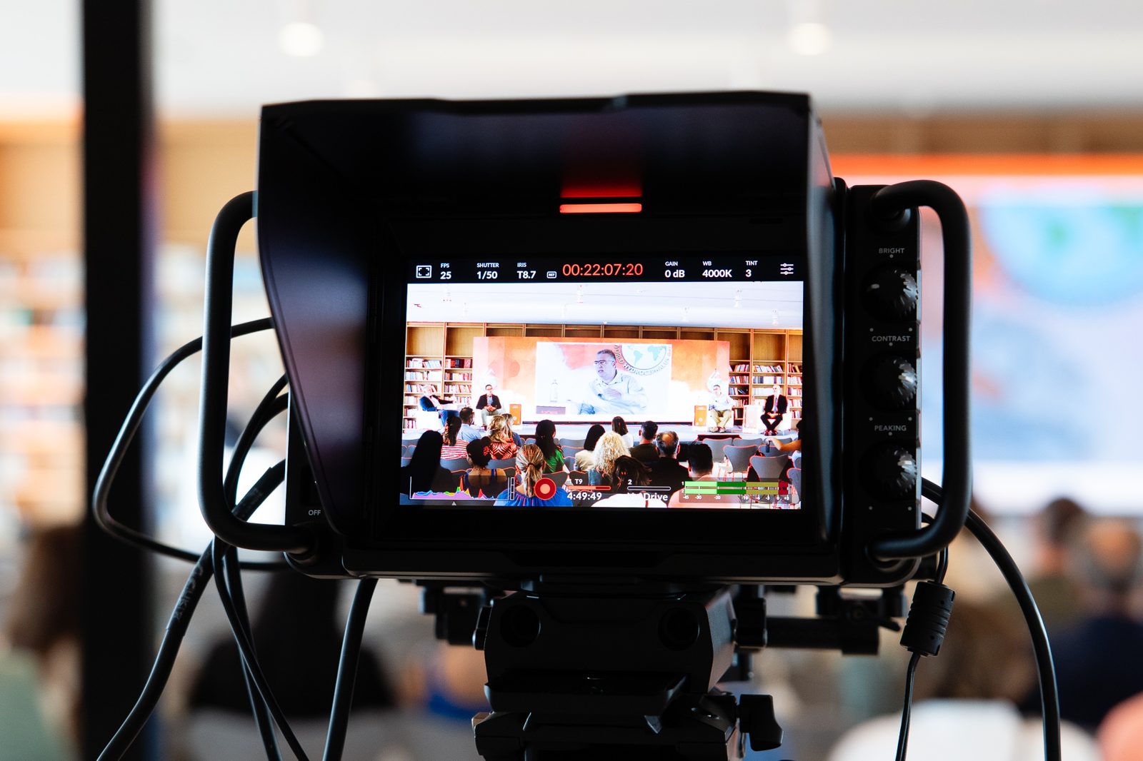 Camera viewfinder during a session